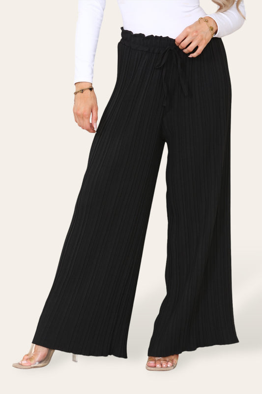 PAIGE Wide Leg Pleated Trousers