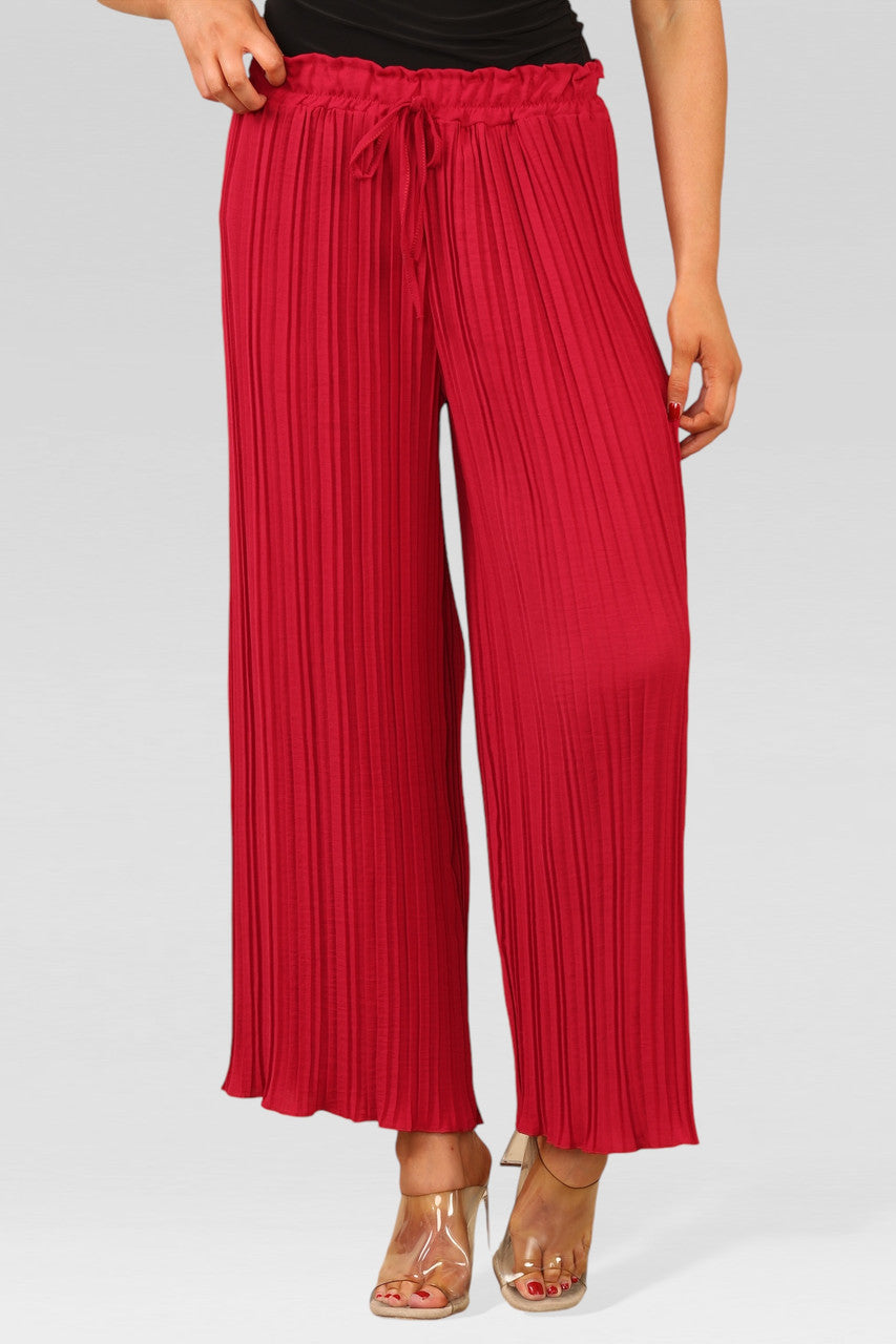 PAIGE Wide Leg Pleated Trousers