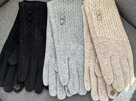LUXE Knitted Detail Gloves